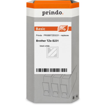 Prindo Schriftbandkassette (Basic) schwarz/weiß (PRSBBTZES231)