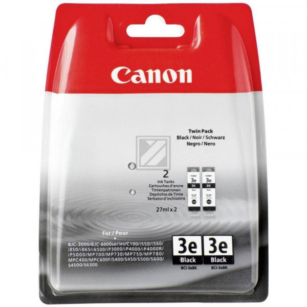 Canon Tintenpatrone schwarz 2-Pack (4479A298, BCI-3EBK)