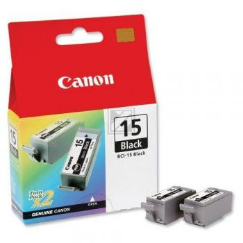 Canon Tintenpatrone 2 x schwarz 2-Pack (8190A002, BCI-15BK)