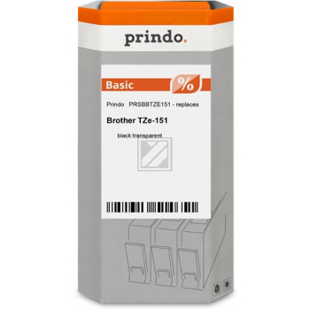 Prindo Schriftbandkassette (Basic) schwarz/transparent (PRSBBTZE151)