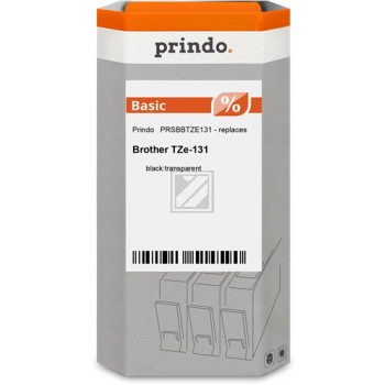 Prindo Schriftbandkassette (Basic) schwarz/transparent (PRSBBTZE131)