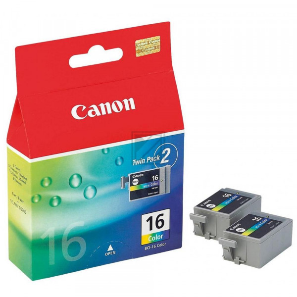 Canon Tintenpatrone 2 x cyan/gelb/magenta (9818A014 9818A014AA, 2 x BCI-16C)