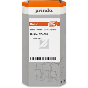 Prindo Schriftbandkassette (Basic) weiß/schwarz (PRSBBTZE335)