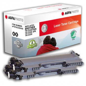Agfaphoto Toner-Kit 2 x schwarz (APTBTN2220DUOE)