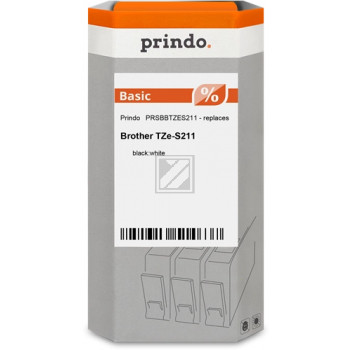 Prindo Schriftbandkassette (Basic) schwarz/weiß (PRSBBTZES211)