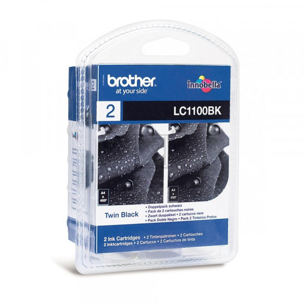 Brother Tintenpatrone 2 x schwarz 2-Pack (LC-1100BKBP2DR)