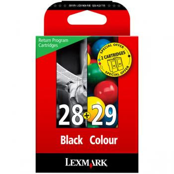 Lexmark Tintenpatrone Prebate gelb cyan magenta schwarz (018C1520E, 28 29)
