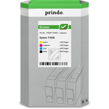 Prindo Tintenpatrone (Green) gelb cyan magenta 2 x schwarz HC (PRSET1636G)