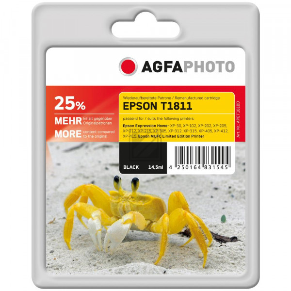 Agfaphoto Tintenpatrone schwarz HC (APET181BD)