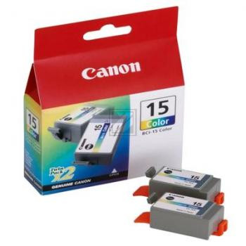 Canon Tintenpatrone 2 x cyan/gelb/magenta 3er Pack (8191A003, BCI-15C)