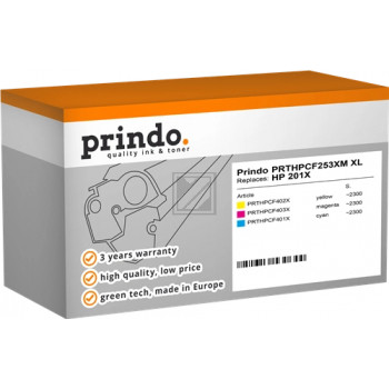 Prindo Toner-Kartusche gelb cyan magenta HC (PRTHPCF253XM) ersetzt 201X
