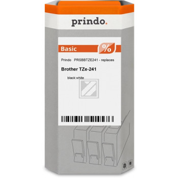 Prindo Schriftbandkassette (Basic) schwarz/weiß (PRSBBTZE241)