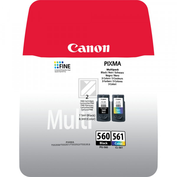 Canon Tintenpatrone cyan/gelb/magenta schwarz (3713C005, CL-561 PG-560)