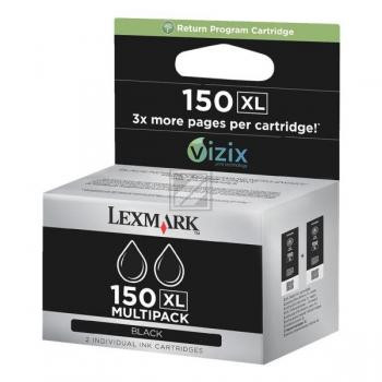Lexmark Tintenpatrone Prebate 2 x schwarz 2-Pack HC (14N1813E, 150XL)