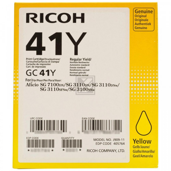Ricoh Gel-Kartusche gelb HC (405764, GC-41YH)