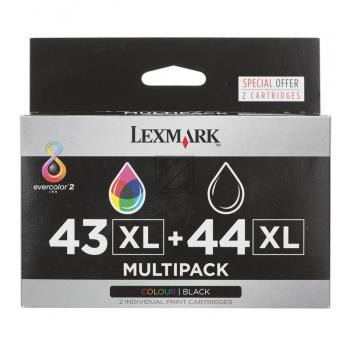 Lexmark Tintenpatrone cyan/gelb/magenta schwarz (80D2966, 43XL 44XL)