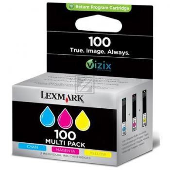 Lexmark Tintenpatrone Prebate gelb cyan magenta (14N0849B, 100)