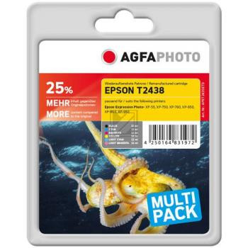 Agfaphoto Tintenpatrone gelb cyan cyan light magenta magenta light schwarz HC (APET243SETD)
