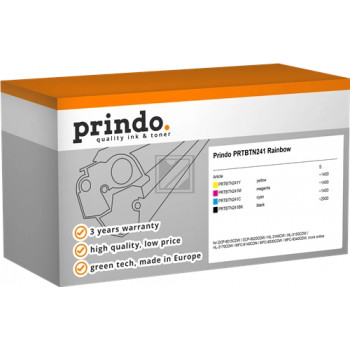 Prindo Toner-Kit gelb cyan magenta schwarz (PRTBTN241 Rainbow) ersetzt TN-241BK, TN-241C, TN-241M, TN-241Y
