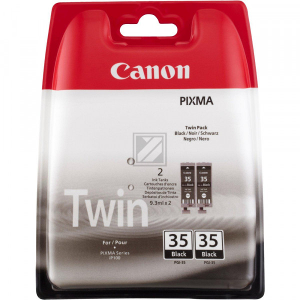 Canon Tintenpatrone 2 x schwarz 2-Pack (1509B012AA, 2 x PGI-35/TWIN)