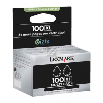 Lexmark Tintenpatrone Prebate 2 x schwarz 2-Pack HC (14N0848, 100XL)