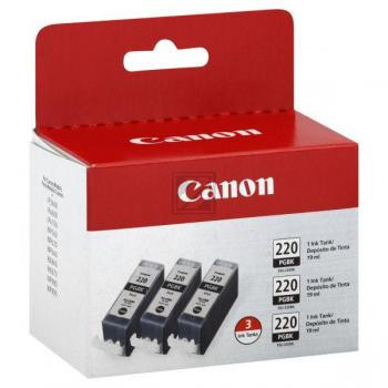 Canon Tintenpatrone 3 x schwarz 3er Pack (2945B004, 3 x PGI-220BK)