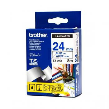 Brother Schriftbandkassette blau/weiß (TZE-253)