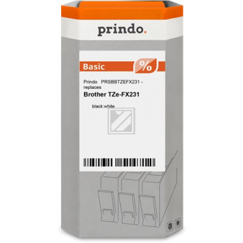 Prindo Schriftbandkassette (Basic) schwarz/weiß (PRSBBTZEFX231)