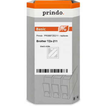 Prindo Schriftbandkassette schwarz/weiß (PRSBBTZE211)