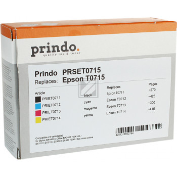 Prindo Tintenpatrone gelb cyan magenta schwarz (PRSET0715)