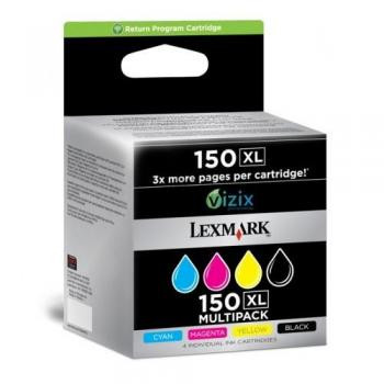 Lexmark Tintendruckkopf Prebate gelb cyan magenta schwarz HC (14N1919E, 150XL)