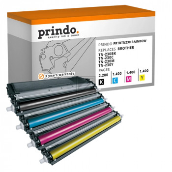 Prindo Toner-Kit gelb cyan magenta schwarz (PRTBTN230 Rainbow)