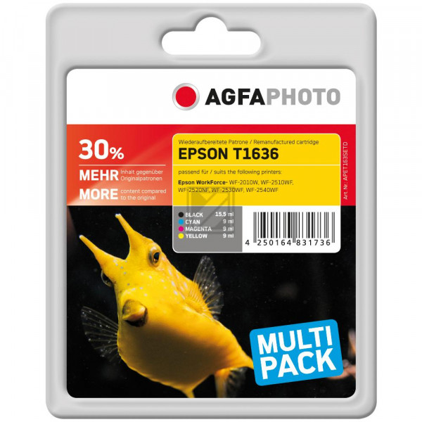 Agfaphoto Tintenpatrone gelb cyan magenta schwarz HC (APET163SETD)