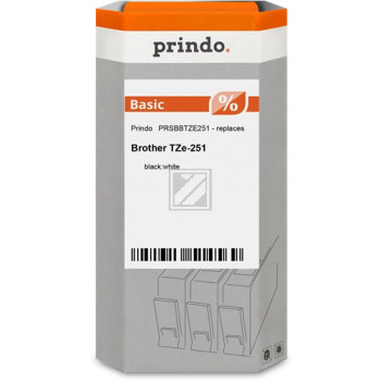 Prindo Schriftbandkassette (Basic) schwarz/weiß (PRSBBTZE251)