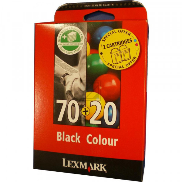 Lexmark Tintendruckkopf cyan/gelb/magenta schwarz 2-Pack HC (0080D2953 080D2953 80D2953, 70/20)
