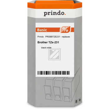 Prindo Schriftbandkassette (Basic) schwarz/weiß (PRSBBTZE231)